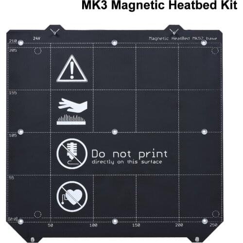 3D Printer Parts Clone I3 MK3 Magnetic Heatbed MK52 24V+MK3 Spring Steel Plate Platform+PEI Sheet for MK3/MK3S Heated Bed Printe