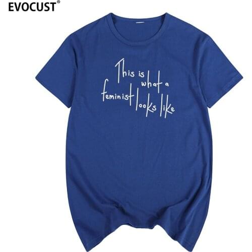 This is what a Feminist looks like funny Summer print T-shirt Cotton Men T shirt New women TEE