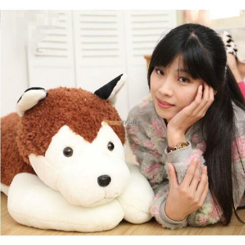 Fancytrader 35'' / 90cm Super Funny Stuffed Soft Plush Giant Cute Brown Animal Husky Dog Toy, Free Shipping FT50842