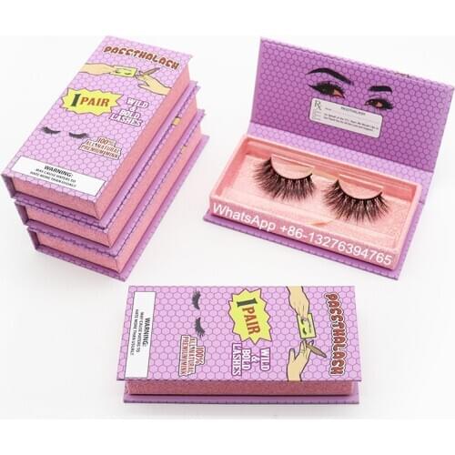 Purple Eyelash Package Mink Eyelashes Natural Long 100% Mink Lashes Handmade Volume Soft Eyelashes Bulk Custom Lash Box
