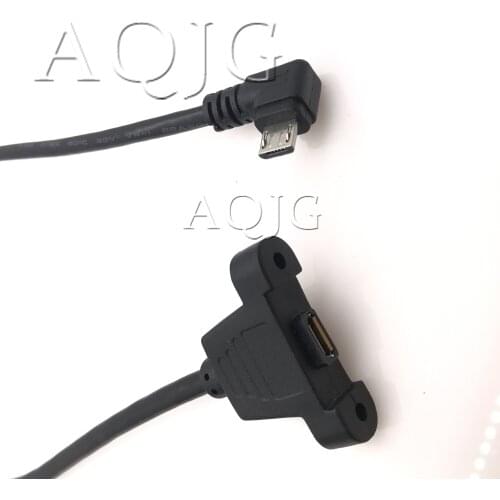 Micro USB USB 2.0 Male Connector to Micro USB 2.0 Female Extension Cable 30cm Panel Mount Hole