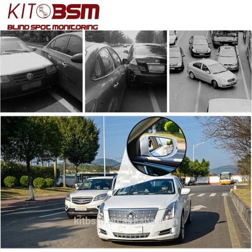 Kit bsm 24GHz microwave radar rear view safety blind spot monitor system with led light on mirrors