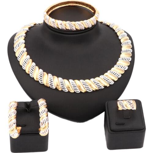 Womens African Gold high quality Gold Color jewelry sets best quality Wedding Party Dinner Engagement gift