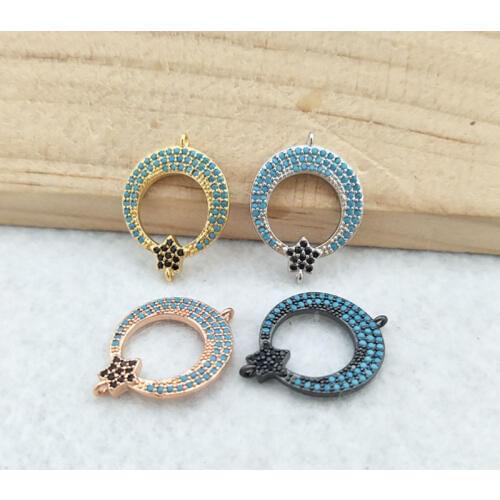 10 Pieces CZ zircon Micro Pave Connector,Double Bails Beads Charm,for DIY Bracelets Jewelry Finding CT389