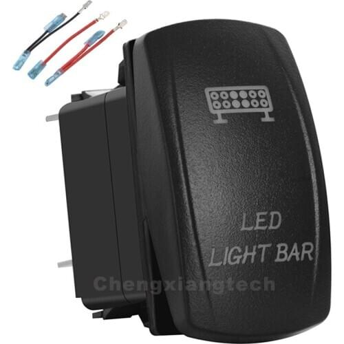 Led Light Bar Red Led 12v/24v Toggle Rocker Switch 5 Pins SPST ON/OFF + Jumper Wires Set For Car Boat Truck Waterproof