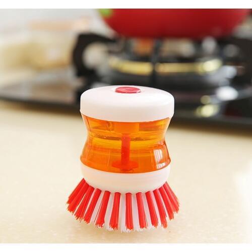 Home Kitchen Washing Utensils Pot Dish Brush With Washing Up Liquid Soap Dispenser Wash Pot Brush