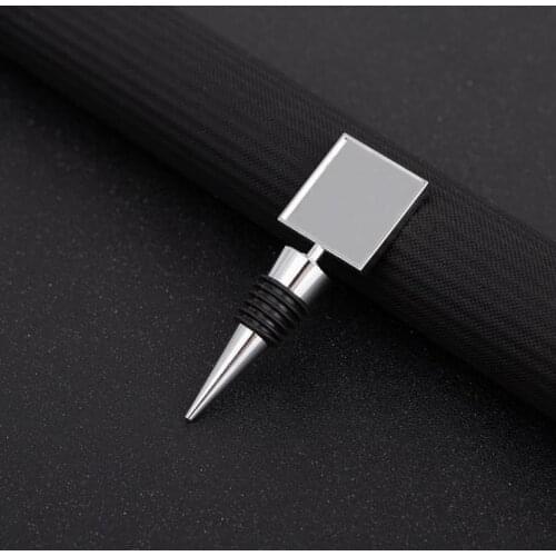 Square Wine Stoppers Blank Metal Wine Bottle Stopper Plugs Metal Bottle Caps SN1126