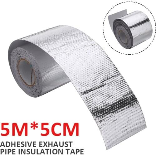 5m Exhaust Heat Tape Manifold Downpipe High Temperature Bandage Tape Silver Adhesive Tape
