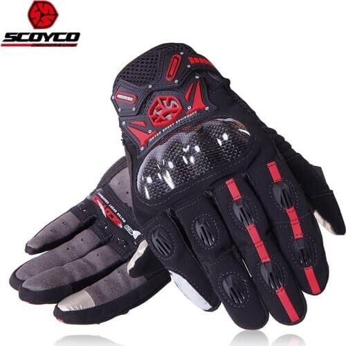 Scoyco MC20 Motorcycle Carbon Fiber Gloves Motorbike Guantes Luvas Motor Touch Screen Racing Gloves