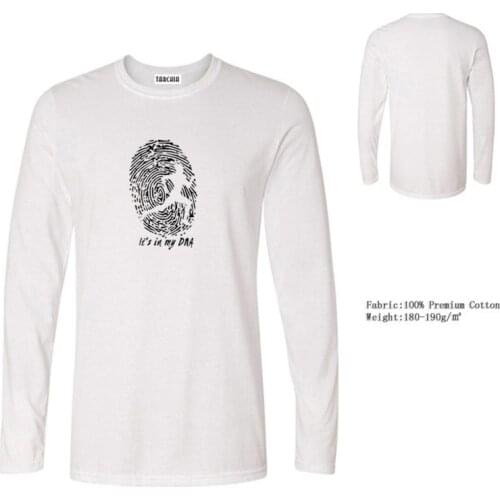 TARCHIA Fashion New Tops T-Shirt Cotton Plus Women Tops T Shirt Men Clothing Tees Long Sleeve Free Shipping Running DNA Logo