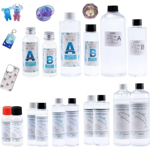 1Set Transparent Crystal Epoxy Resin High Adhesive Solvent Resistance Anti-yellow Epoxy Glue For DIY Resin Jewelry Making Tool