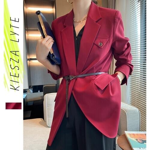 Wine Red Suit Jacket Women Korean Style Elegant Ladies Coat Blazer Office Wear Female 2021 Spring mujer chaqueta casaco