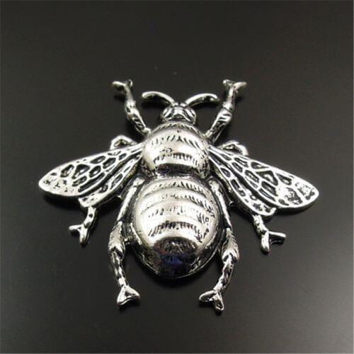 GraceAngie 12PCS Alloy Antique Silver Color Insect Bee 40*37mm Wing Pendant Charms Jewelry Accessory Handmade 31823