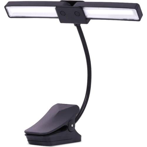 Light Music Stand Portable Battery Powered Music Score Stand Lamp Book Reading Led Light Foldable Double-Headed Piano Light