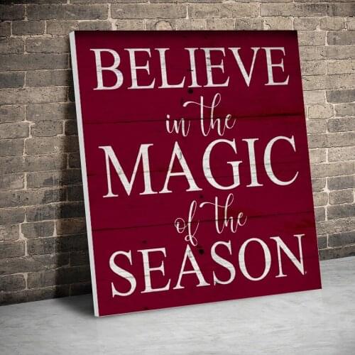 Framed Believe in the Magic Christmas Posters Canvas Paintings Wall Art Canvas Prints Pictures Kids Room Home Wood Inner Frame