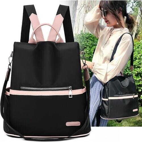 Casual Oxford Fashion Leather Backpack Women Ladies Zipper Female Shoulder Bag Teenager School Bag 2021