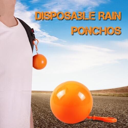 Practical Portable Disposable Raincoat Ball Plastic Rainwear Travel Emergency Waterproof Rain Poncho Disposable Ball Poncho