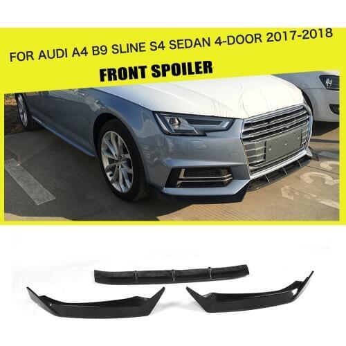 Carbon Fiber / FRP Car Front Bumper Lip Spoiler Splitters Protector for Audi A4 B9 SLINE S4 Sedan 4 Door 2017 2018 2019