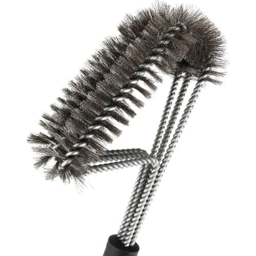 18 inches Stainless Steel BBQ Grill Brush Oven Wire Brush Barbecue Cleaning Tool Outdoor Party BBQ Cleaner