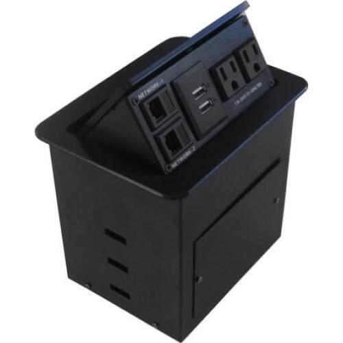 US power hidden table socket with USB and internet ,gas pop up open way