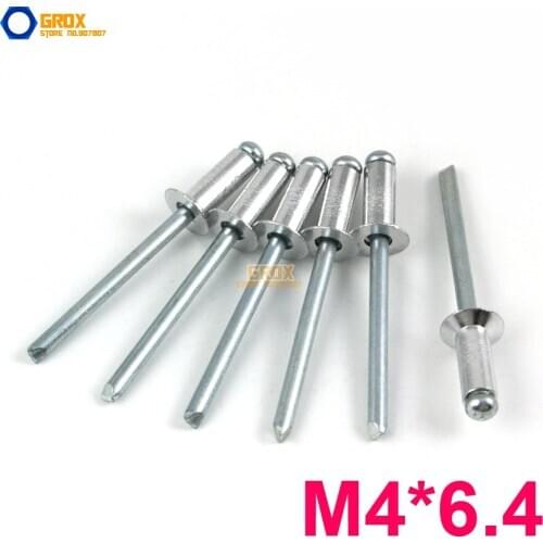 100 Pieces M4*6.4 Aluminum Countersunk Blind Rivet Pop Rivet Open End