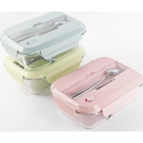 1000ml Microwave Lunch Box with Portable Tableware Lunch Fruit Salad Box Dinnerware Food Storage Container Bento Box for Office