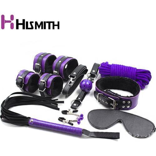 12 Pcs/set Adult Games Bondage Suit Whip PU Leather Kit Restraints Handcuffs Nipple clamps Slave Sex Toys For Couples Sex Shop
