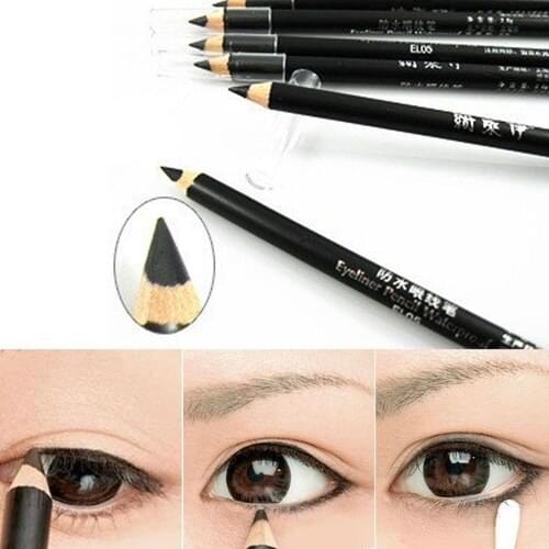 2Pcs Women Smooth Makeup Eye Liner Pencil Black