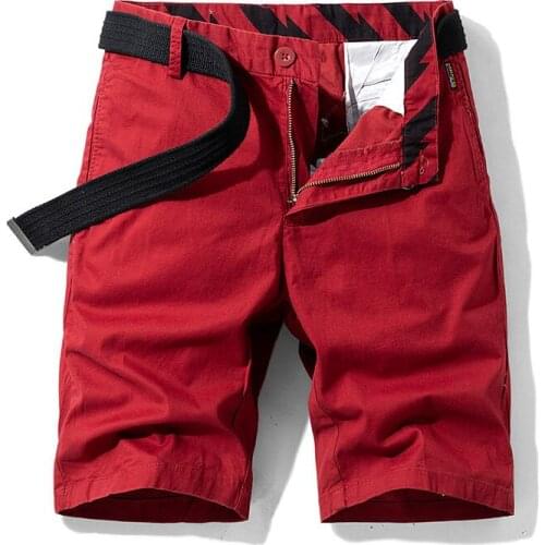 2021 New Summer Cargo Short Men Korean Fashion Straight Knee Length Mens Overalls 97% Cotton Breathable Outdoor Short Hombre