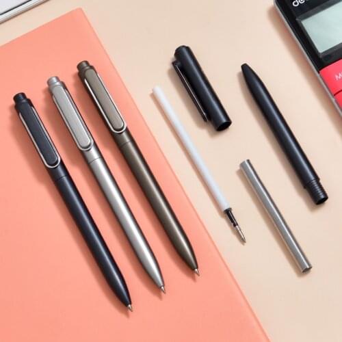 3 pcs/lot Press Portable Black 0.5mm Gel Pen Signature Pen Escolar Papelaria School Office Supply Promotional Gift