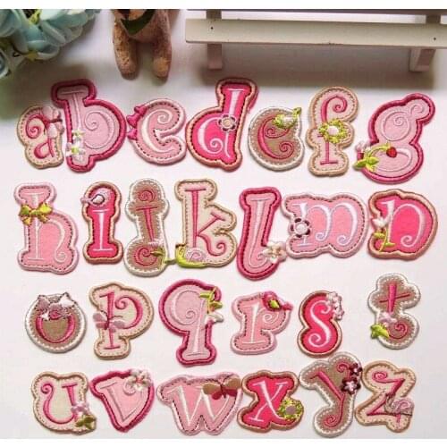 50pcs/lot English Alphabet Embroidery Patches Letters Clothing Decoration Accessories Diy Iron Heat Transfer Applique Patches
