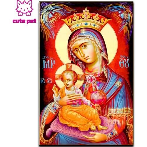 5d diamond painting home decoration Madonna holds Jesus Mary full drill square round diamond cross stitch diamond embroidery art