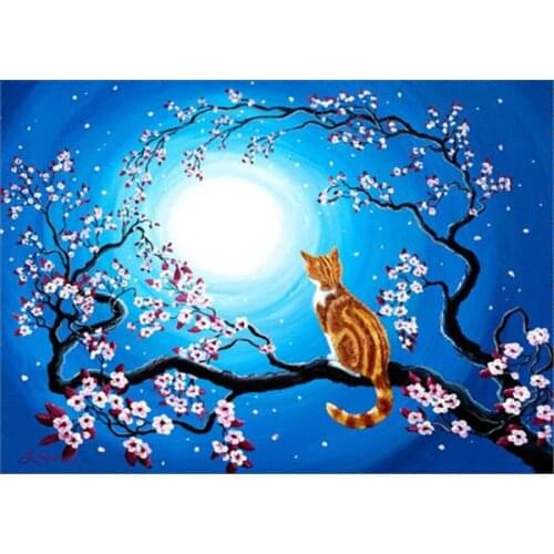 5D DIY Full Diamond Painting Animal Cat Diamond Embroidery Cross Stitch Rhinestone Art Hobby Picture Home Decoration Gift
