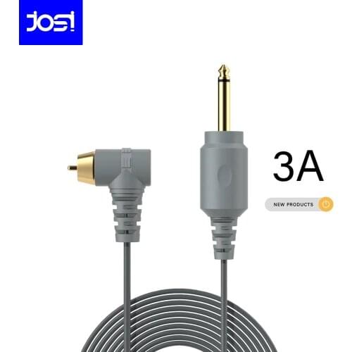 JOSI Tattoo Power Supply Accessory 3A 2M Length Elbow Rca Cable For Tattoo Machine Soft Fireproof Silicone Connector Cable