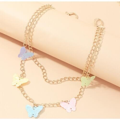 Girls Pants Chain Fashion Butterfly Punk Style Trousers Chain Pocket Chain for Women