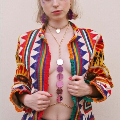 Boho Sequins Body Chains Waist chain Dance Beach Bikini Chain Bra Fashion Charm Harness Chain Body Accessories Jewelry for Women