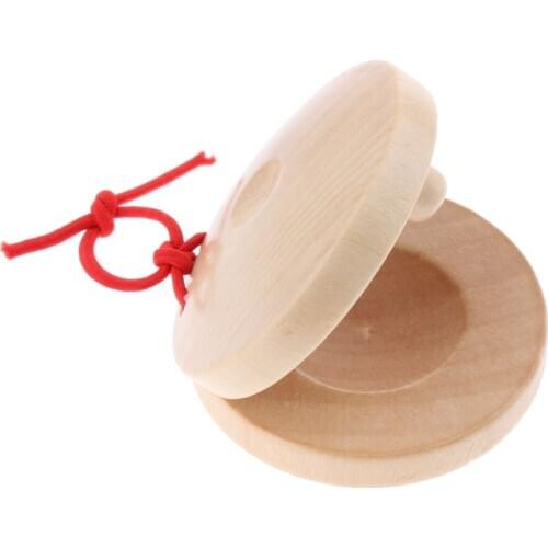 Kids Child Wooden Castanet Kids Percussion Flamenco Percussion Musical Instrument Toy Early Learning - Wood Color