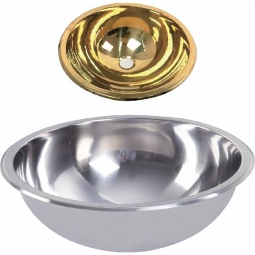 Ф300*130mm Stainless Steel Round Sink GR-532A Polished Golden Painted RV Caravan Camper Boat