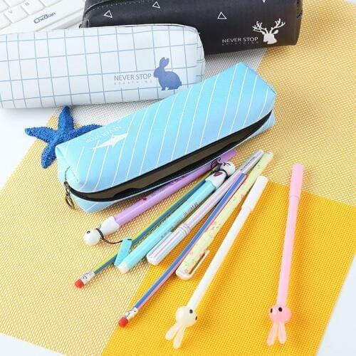 New Cute Animal Pencil Case Canvas School Supplies Stationery Estuches Chancery School Cute Pencil Box Pen Bags Party Small Gift