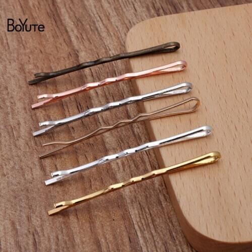 BoYuTe (100 Pieces/Lot) 55*1.5MM Metal Iron Clips Diy Retro Hair Accessories Hairpin Materials Wholesale