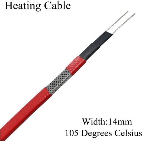 230V 14mm 105C Anti-freeze frost protection self regulating black heating cable electric copper heater wire for water pipe/roof