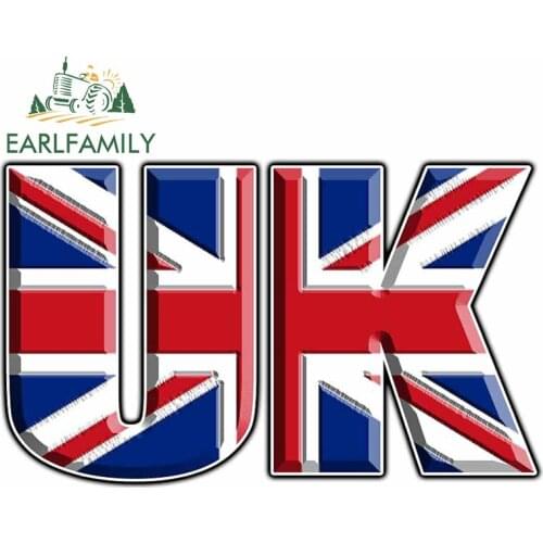 EARLFAMILY 13cm x 8.1cm for United Kingdom Flag Car Sticker Custom Printing Snowboard Graphics Graffiti Auto Decal Decoration