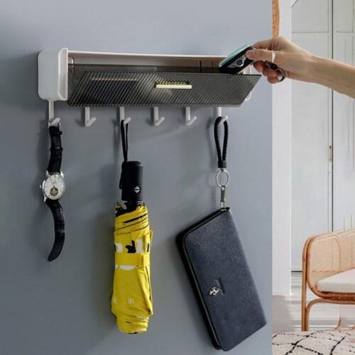 Wall-mounted Storage Rack With Hooks Restroom Storage Shelves With Drawer Bathroom Shelves Organizer Home Bathroom Accessories