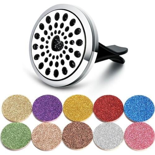 2019 New Aromatherapy Jewelry Car Air Diffuser Stainless Steel Vent Freshener Car Essential Oil Diffuser Perfume Necklace Locket