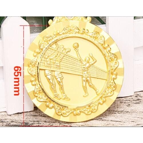 New Fashion Gold Silver Bronze Volleyball Medals Customized Metal Medals Match Championship Sports Athletic Medals 65mm Diameter
