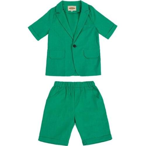 Boys Summer Hawaii Vest Shorts 2PCS Clothing Set Kids Birthday Wedding Dress Skirt Photography Suit Gentleman Children Costumes