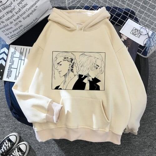 Manjiro Sano Tokyo Avengers Autumn Men Hoodies Anime Casual Clothes Cartoons Print Pullovers Warm Couples Tops Male Sweatshirts