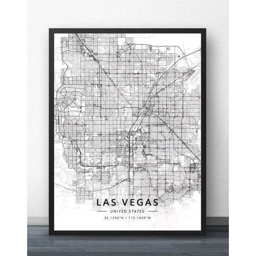 Las Vegas NV Nevada USA United States of America Map Poster