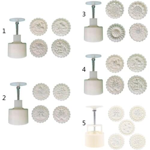 Plastic Mooncake Mold 125g Animal Flower Stamp Cookie Cutter Mould DIY Baking Accessories Mid-Autumn Festival Kitchen Gadgets