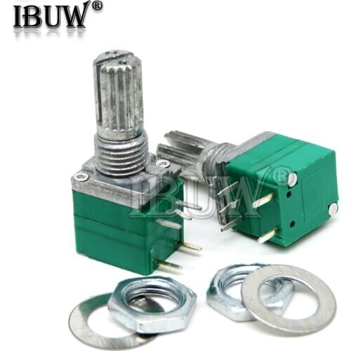 5pcs RV097NS 5K 10K 20K 50K 100K 500K B5K with a switch audio 5PIN shaft 15mm amplifier sealing Potentiometer